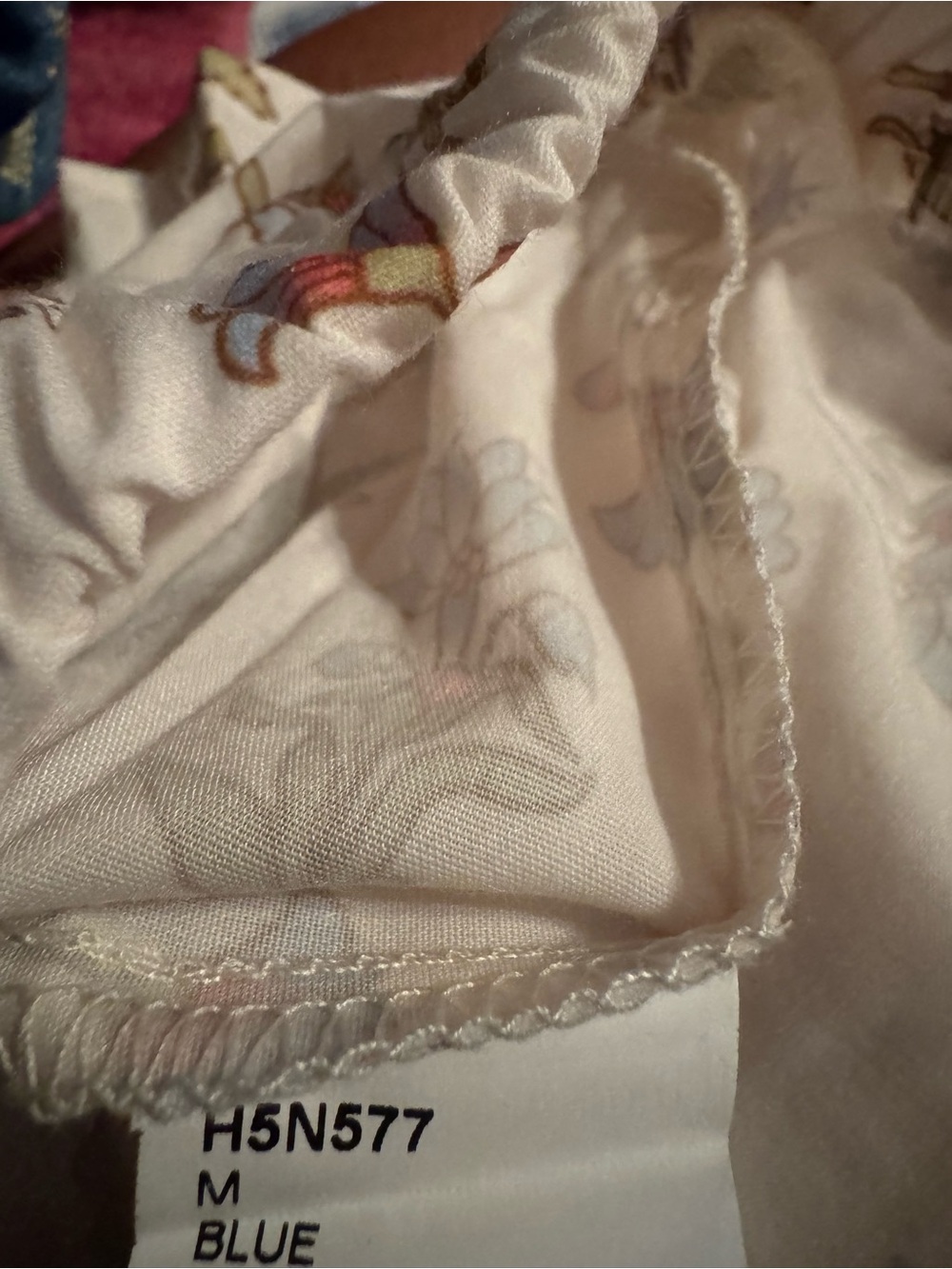 Women's Floral Ruffle-Trim Pajama Set - White with Light Blue & Green - Picture 6 of 7